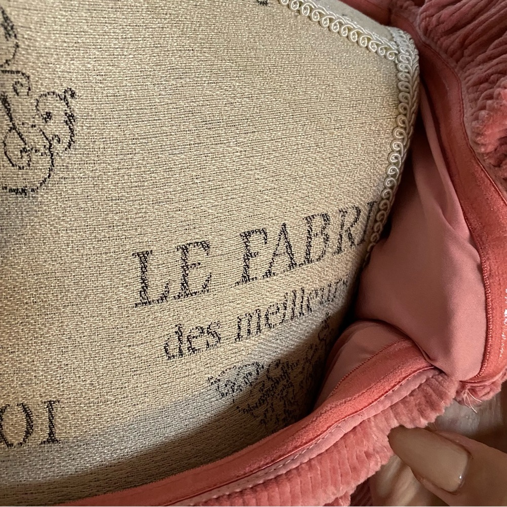 LPA pink Corduroy Zip Up Bustier long puffy puff sleeve square neck top - Picture 9 of 15